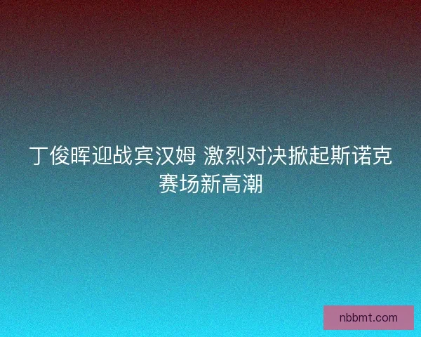 丁俊晖迎战宾汉姆 激烈对决掀起斯诺克赛场新高潮 丁俊晖迎战宾汉姆 激烈对决掀起斯诺克赛场新高潮