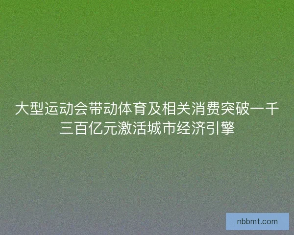 大型运动会带动体育及相关消费突破一千三百亿元激活城市经济引擎