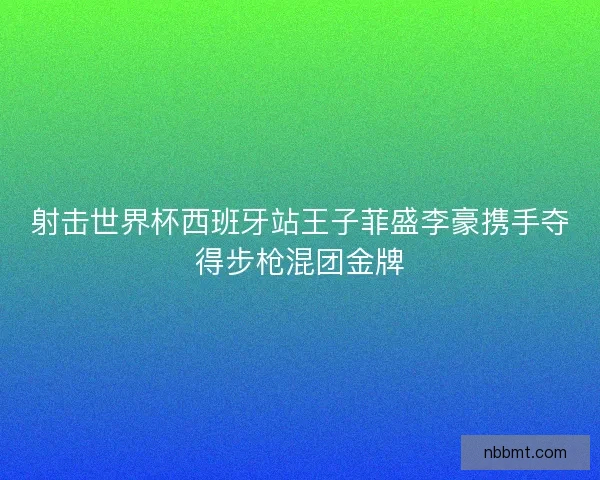 射击世界杯西班牙站王子菲盛李豪携手夺得步枪混团金牌 射击世界杯西班牙站王子菲盛李豪携手夺得步枪混团金牌