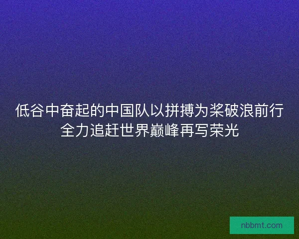低谷中奋起的中国队以拼搏为桨破浪前行全力追赶世界巅峰再写荣光